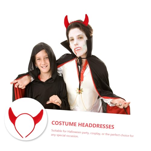 SHERCHPRY 4 Stück Teiliges Halloween Haarreif mit Roten Teufelshörnern Dekorativer Kopfschmuck für Kostüm Party Langlebiges Material für Karneval Cosplay und Festlichkeiten von SHERCHPRY