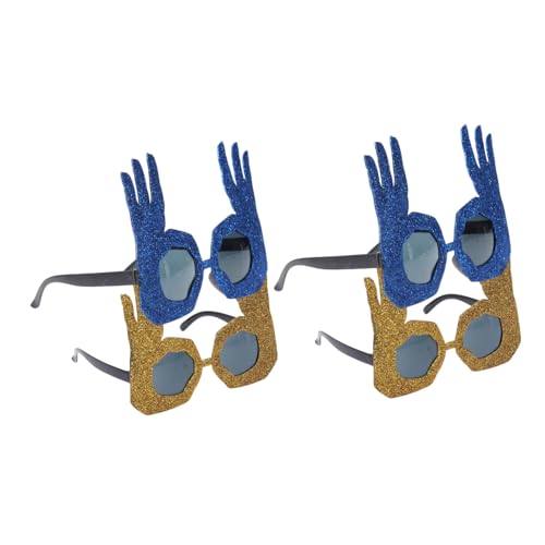 SHERCHPRY 4 Stück Teiliges Lustige Finger-sonnenbrillen Ok-hand-geste Partybrille für Damen und Herren Originelle Kostüm-accessoires Bequemes Tragegefühl als Fotorequisite bei von SHERCHPRY