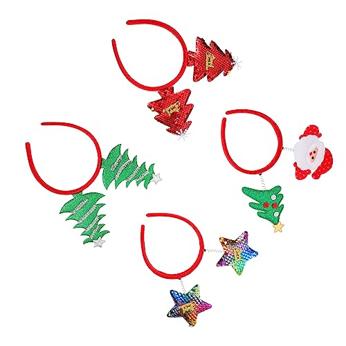 SHERCHPRY 4 Stück Teiliges Weihnachts Stirnband Flexibler Leichter Haarreif mit Weihnachtsmann Rentier Stern und Baum Verstellbar für Erwachsene für Karneval Weihnachtsfeier Kostüm und SHERCHPRY 4 Stück Teiliges Weihnachts Stirnband Flexibler Leichter Haarreif mit Weihnachtsmann Rentier Stern und Baum Verstellbar für Erwachsene für Karneval Weihnachtsfeier Kostüm und von SHERCHPRY