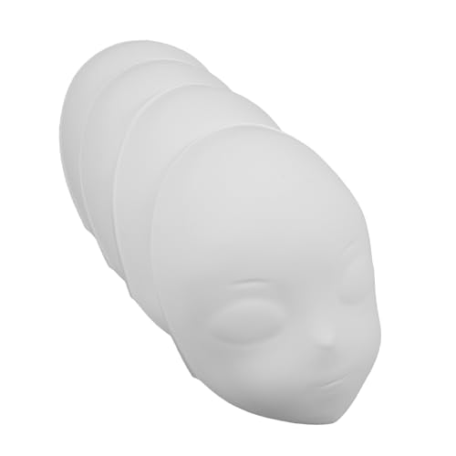 SHERCHPRY 4 Stück Teiliges Weiße Bemalbare Vollgesichtsmasken aus Leichtem Robustem Material DIY Halloween Karneval Maskerade zum Bemalen und Dekorieren für Kreative Kostümideen von SHERCHPRY