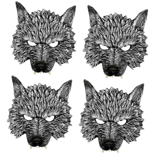 SHERCHPRY 4 Stück Werwolf-Maske Monstermaske Wolfsmaske für Erwachsene Wolf Kostüm Tiermaske halloween kostüm halloween costume Cosplay-Zubehör Cosplay-Maske bilden Requisiten PU-Schaum von SHERCHPRY