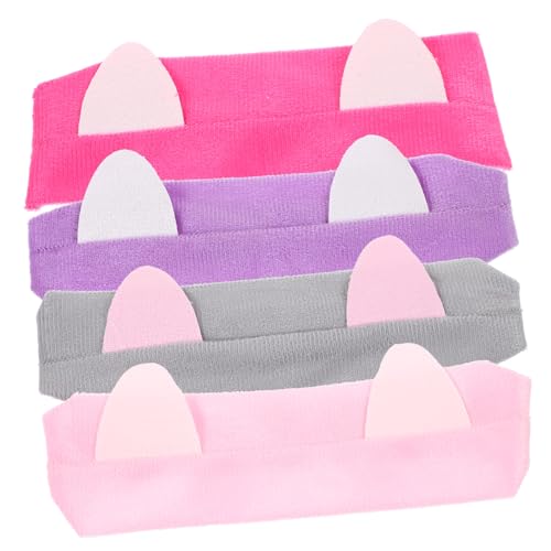 SHERCHPRY 4Stücke Katzenohren Haarschmuck Teiliges Stirnband für Cosplay Makeup und Spa Geeignet für Verschiedene Anlässe Weich und Bequem als für und Freundinnen von SHERCHPRY