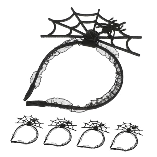 SHERCHPRY 5 Stück Festival Party Haarreifen Cosplay Teufel Stirnband Halloween Spinne Cosplay Stirnband Spinnennetz Kostümzubehör Spinnennetz Halloween Kostüm Vliesstoff Schwarz von SHERCHPRY