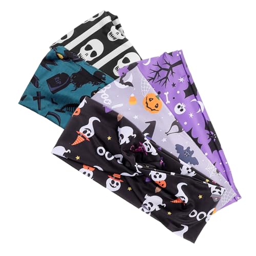 SHERCHPRY 5 Stück Teiliges Halloween Stirnband mit Schädel Spinnennetz und Kürbismotiv Elastisch Atmungsaktiv Komfortabel als Haarschmuck für Mädchen und Halloween Dekoration von SHERCHPRY