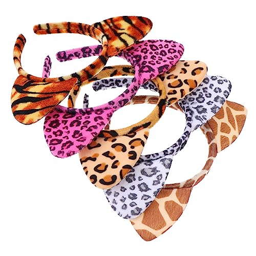 SHERCHPRY 5 Stück Teiliges Leopardenmuster Katzenohren Haarreifen aus Strapazierfähigem Lustiges Party DIY Kopfschmuck für Karneval Fasching Kostümpartys und Festivalfeiern von SHERCHPRY