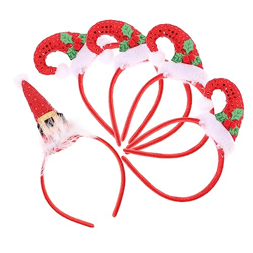 SHERCHPRY 5 Stück Teiliges Weihnachtsmütze Haarband Weihnachtlicher Elfen Spitzhut Stirnband Festliches Haarschmuck Accessoire für Erwachsene Stilvoller Weihnachtskopfschmuck für Partys von SHERCHPRY