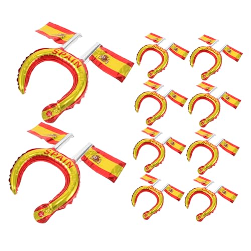 SHERCHPRY 50 Stück Aufblasbare Haarreifen mit Spanischer Flagge Leichte Aluminiumfolie Bunte Fußball Party Haarbänder Komfortable Kopfbedeckung für Patriotische Geburtstags und Sportfeiern SHERCHPRY 50 Stück Aufblasbare Haarreifen mit Spanischer Flagge Leichte Aluminiumfolie Bunte Fußball Party Haarbänder Komfortable Kopfbedeckung für Patriotische Geburtstags und Sportfeiern von SHERCHPRY