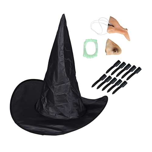 SHERCHPRY 5Stücke Teiliges Hexendekor Für Halloween Kostümzubehör Mit Hut Nase Nägeln Zähnen Für Kreative Verkleidungen Cosplay Events von SHERCHPRY
