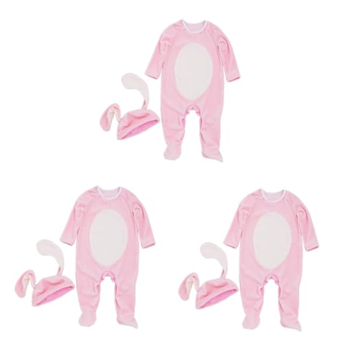 SHERCHPRY 6 Stk Hase Für Baby Frühlingsoutfits Für Jungen Ostern-cartoon-kleidung Säuglingsspielanzug Baby-mädchen-body Kleidung Für Babymädchen Kostüm Kleinkind Füllstoff Rosa Lange Ärmel von SHERCHPRY