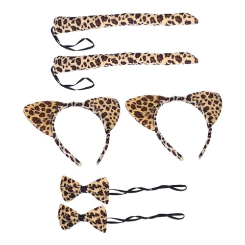 SHERCHPRY 6 Stück Cartoon Stirnband Set Kostüm Fälschung Ohr bezauberndes Katzenstirnband Schwanzzubehör Katzenzubehör Katzenschwanz-Cosplay Halloween-Cosplay-Zubehör Stoff Leopard SHERCHPRY 6 Stück Cartoon Stirnband Set Kostüm Fälschung Ohr bezauberndes Katzenstirnband Schwanzzubehör Katzenzubehör Katzenschwanz-Cosplay Halloween-Cosplay-Zubehör Stoff Leopard von SHERCHPRY
