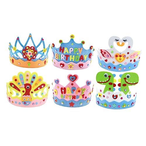 SHERCHPRY 6 Stück Diy Geburtstagskrone Glitzernde Filz Partyhüte für Kindergeburtstag Einhorn Dinosaurier Schwäne für Kreative Bastelstunden und Unvergessliche Feiern SHERCHPRY 6 Stück Diy Geburtstagskrone Glitzernde Filz Partyhüte für Kindergeburtstag Einhorn Dinosaurier Schwäne für Kreative Bastelstunden und Unvergessliche Feiern von SHERCHPRY