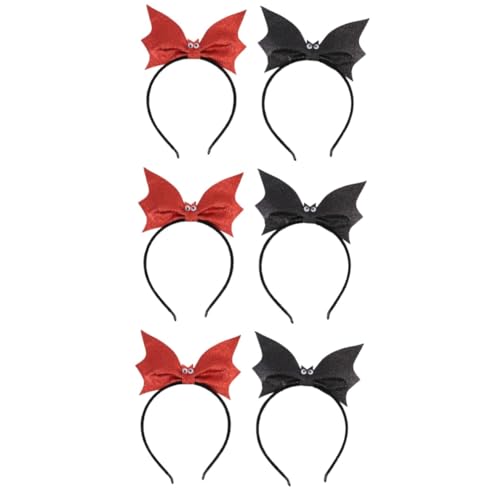SHERCHPRY 6 Stück Halloween Fledermaus Haarreif Leichte Party Haarbänder Schwarz und Rot Komfortabler Kopfschmuck für Halloween Kostüm und Cosplay Langlebig und Praktisch SHERCHPRY 6 Stück Halloween Fledermaus Haarreif Leichte Party Haarbänder Schwarz und Rot Komfortabler Kopfschmuck für Halloween Kostüm und Cosplay Langlebig und Praktisch von SHERCHPRY