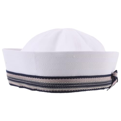 SHERCHPRY Admiral Sailor Hat mit Schleife Klassischer Nautischer Look Sanft Verarbeitet Vielseitig Kombinierbar für Casual und Themenanlässe Kopfumfang von SHERCHPRY