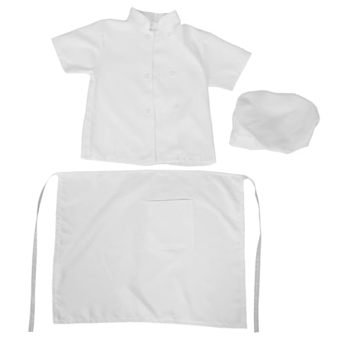 SHERCHPRY Backkleidung Küchenschürze Kochkostüm Kleinkind Koch Rolle Kochen Backen Kochschürze Kochkostüm Koch Kinderkostüm Weiß Polyester von SHERCHPRY