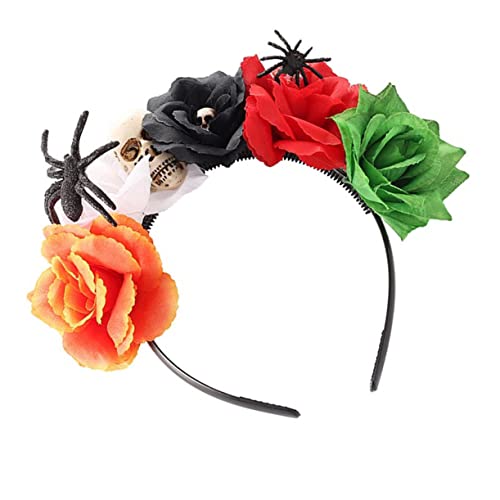 SHERCHPRY Blumen Schädel Spinnen Haarschmuck für Halloween Cosplay und Partys Kreative und Farbenfrohe Dekoration für Erwachsene von SHERCHPRY