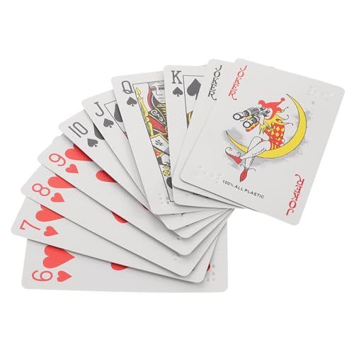 SHERCHPRY Braille Spielkarten für Sehbehinderte Große Pokerkarten für Erwachsene und Vielseitig für Verschiedene Kartenspiele und Unterhaltungsspielzeug von SHERCHPRY