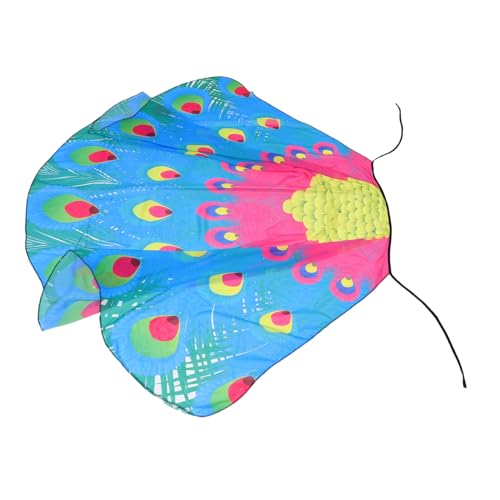 SHERCHPRY Chiffon Pfauenumhang Pfauenkostüm Requisite Hochzeitsschal Pfauencape Für Bühnenauftritte Hochzeitsumhang Damenschal Schulterschal Für Kleid Tragbarer Pfauenumhang von SHERCHPRY