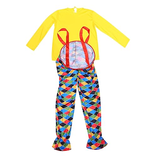 SHERCHPRY Clown-Anzug Regenbogenkostüm für Erwachsene Tücher für Männer kleidung Kostüm zeigen Performance-Kostüm Halloween Männer und Frauen Chemiefasermischung von SHERCHPRY