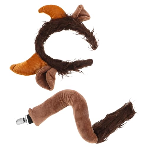 SHERCHPRY Cosplay Bull Ohren Stirnband mit Hörnern und Set Authentisches Bull Tierkostüm Zubehör für Halloween Weihnachten und Kostümpartys Bequemes Leichtes Material von SHERCHPRY