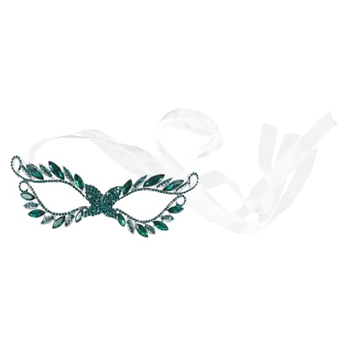 SHERCHPRY Dekorativ Spitze Auge Frauen Maskieren Abschlussball Braut Glitzer-maskerade-maske Abdeckung Haarschmuck Für Frauen Hochzeit Damen Maskerade-fantasie Tiaras Rave Strasssteine Green von SHERCHPRY
