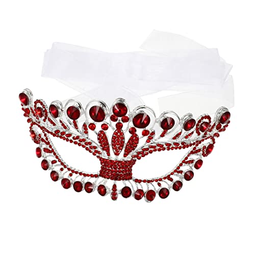 SHERCHPRY Diamantmaske Masken Für Partymasken Halloween Maskenballmaske Karnevalspartymasken Strassmaske Tanzkostümmasken Cosplay Masken Halloween Maske Maskerade Augenklappe Rote von SHERCHPRY