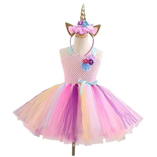 SHERCHPRY Einhornkleid Mädchen-tutu Kinderkleidung Einhorn-halloween-kostüm Kinderkostüm Regenbogen-einhorn-kostüm Einhorn Kostüm Europäisch Und Amerikanisch Kleinkind Kleidungsset Rosa von SHERCHPRY