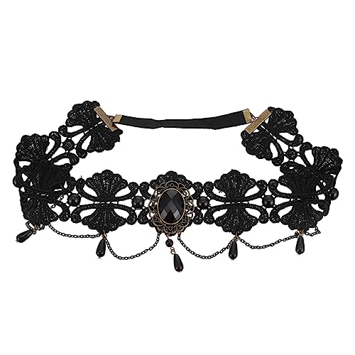 SHERCHPRY Elastisches Halloween Haarband mit Perlen und Resin Diamanten Gothic Spitzen Stirnband für Damen Bequemes Kopfstück für Kostümparty und Cosplay Vielseitiges Accessoire SHERCHPRY Elastisches Halloween Haarband mit Perlen und Resin Diamanten Gothic Spitzen Stirnband für Damen Bequemes Kopfstück für Kostümparty und Cosplay Vielseitiges Accessoire von SHERCHPRY