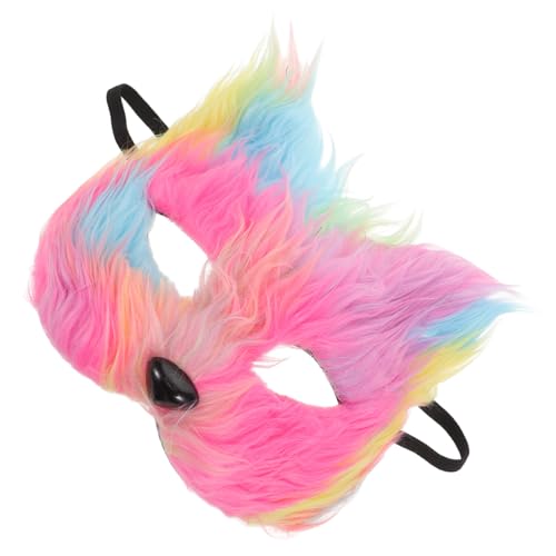 SHERCHPRY Fellige Fuchsmasken Halbgesichts-katzenmaske Halloween Cosplay Tierkostüm Accessoire für Maskenball Karneval Party von SHERCHPRY