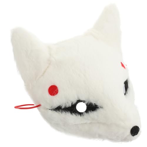 SHERCHPRY Fuchs Maske Halloween-Füchse Halloween-Fuchsmaske Halloweenkostüm Partyzubehör Halloween-Tiermaske Halloween -Masken dekorative Masken Plüsch-Fuchs-Maske Weiß von SHERCHPRY