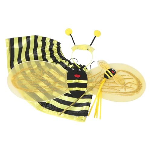 SHERCHPRY Gelbes Bienenkostüm mit Flügeln Zauberstab und Haarreif für Bühnenaufführungen Partys und Cosplay SHERCHPRY Gelbes Bienenkostüm mit Flügeln Zauberstab und Haarreif für Bühnenaufführungen Partys und Cosplay von SHERCHPRY