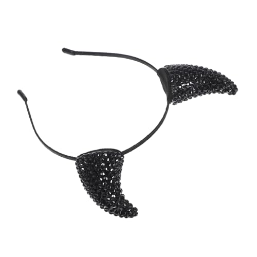 SHERCHPRY Glitzer Teufelshorn Stirnband mit Strass Halloween Cosplay Accessoire Schwarzes Hörner Haarreif Verstellbar für Kostüm party Karneval und Fasching von SHERCHPRY