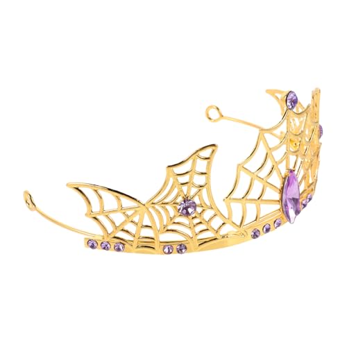 SHERCHPRY Gothic Halloween Spiderweb Tiara Leichter Metallkronen-haarreif mit Funkelnden Strasssteinen Vampir Prinzessinneninspiriertes Party-accessoire für Damen Cosplay und Maskenbälle von SHERCHPRY