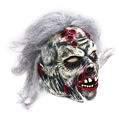 SHERCHPRY Grauhaarige Zombie-Horrormaske aus Latex schrecklicher partyhut Dämonenkostüm Zombie-Cosplay Clown-Kostüme Silikon Halloween-Maske Halloween-Party-Maske bilden Requisiten Kleidung von SHERCHPRY