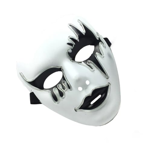 SHERCHPRY Abschlussball Requisiten Maskerade-Maske Halloween-Drahtmaske Halloween-Leuchtmaske kleidung leichte Maske für Halloween Halloween-LED-Maske Persönlichkeit metallische Linie Weiß von SHERCHPRY