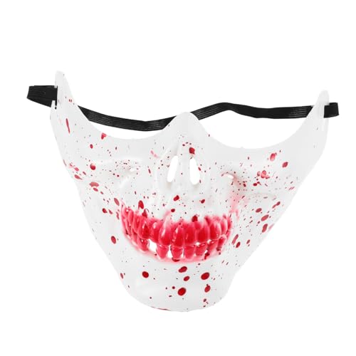 SHERCHPRY Halloween Skelett Maske Gruselige Maske Halbschädel Maske Cosplay Kostüm Halbgesichtsschädel Cosplay Maske Für Festival Maskerade Halloween Party Kostüm Requisite von SHERCHPRY