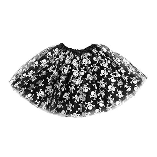 SHERCHPRY Halloween-Tutu-Rock Süßes oder Saures Party Tutu Lagenrock aus Ballett-Tüll Fransenrock kinderkostüme halloween kinderkostum halloween Cosplay-Rock hauchdünner kinderrock Polyester von SHERCHPRY