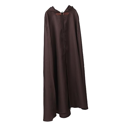 SHERCHPRY Halloween-Umhang-Kapuze Halloween Costume Halloween Kleidung Halloween Klamotten Costume de Halloween Männer für Outfits LED Kapuzenmantel mittelalterliche Umhanghaube Stoff Coffee von SHERCHPRY