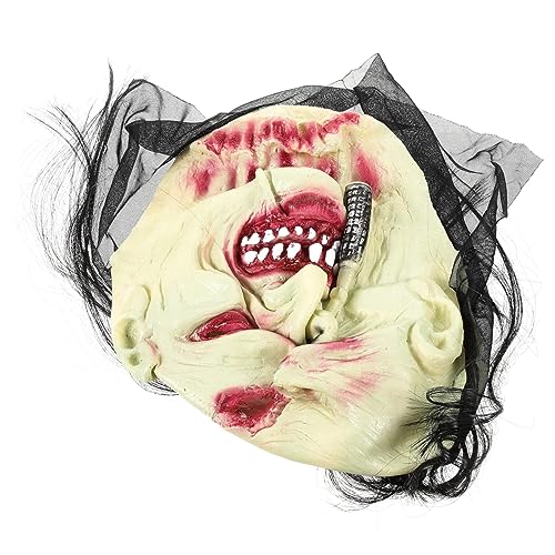 SHERCHPRY Halloween-zombie-gesicht Masken Für Halloween Schreckliche Maske Verkleidungsmaske Gruselige Gesichtsmaske Gruselige Halloween-requisiten Gruselige Maske Bilden Grimasse Emulsion von SHERCHPRY