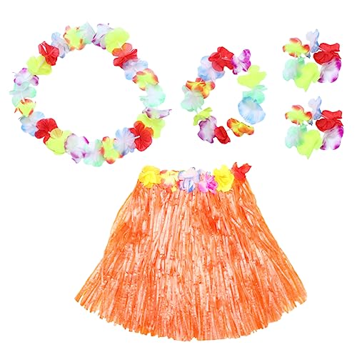 SHERCHPRY Hawaiian Kinderkostüm Set Orange Grasrock mit Blumenkranz Armbändern und Halsgirlande Luau und Strandpartys Sicher und Bequem SHERCHPRY Hawaiian Kinderkostüm Set Orange Grasrock mit Blumenkranz Armbändern und Halsgirlande Luau und Strandpartys Sicher und Bequem von SHERCHPRY