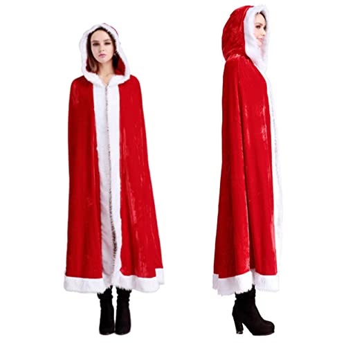SHERCHPRY Kinderkleidung Kleider Weihnachtsmann-Kostüm Weihnachtsmantel Weihnachtskostüm Weihnachtsumhang Cosplay-Umhang Kapuzenmantel Erwachsener Requisiten rot von SHERCHPRY
