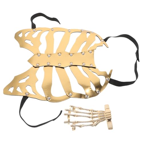 SHERCHPRY Knochenschmuck Skeletthandarmband Halloween Skelett Brustkorb Dekor Totenkopfschmuck Für Frauen Skelettrüstung Herren Metall Totenkopfarmband Skelett Brustkorb Accessoire Golden SHERCHPRY Knochenschmuck Skeletthandarmband Halloween Skelett Brustkorb Dekor Totenkopfschmuck Für Frauen Skelettrüstung Herren Metall Totenkopfarmband Skelett Brustkorb Accessoire Golden von SHERCHPRY