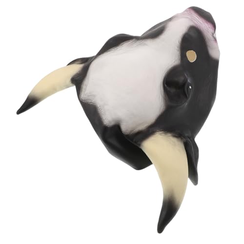 SHERCHPRY Kuhmaske Bullenmaske Maskenballmaske Realistische Tiermaske Party Cosplay Kopfbedeckung Tiermaske Kuh Foto Requisiten Tiergesichtsmaske Cosplay Requisite Realistische von SHERCHPRY