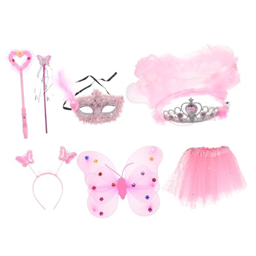 SHERCHPRY Mädchen Tanzkostüm Set Teiliges Feenkostüm mit Leuchtendem Rosa Schleier Glitzerflügeln Zauberstab und Maske für Karneval Party Geburtstag und Tanzveranstaltungen SHERCHPRY Mädchen Tanzkostüm Set Teiliges Feenkostüm mit Leuchtendem Rosa Schleier Glitzerflügeln Zauberstab und Maske für Karneval Party Geburtstag und Tanzveranstaltungen von SHERCHPRY