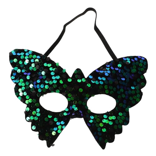 SHERCHPRY Maske Hälfte LED Paillette Schmetterling Halloween Dekorationen Party Mardi Gras Mask Polyester Green von SHERCHPRY
