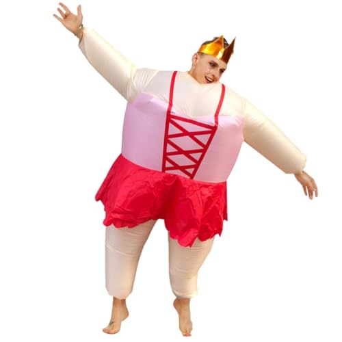 SHERCHPRY aufblasbares Kostüm Rollenspielkleidung verrücktes Kleid aufblasbarer Flamingo-Anzug Ballett Kleider Mann Cosplay Kostüm Bühnenkostüm Tier Performance-Kleidung rot von SHERCHPRY