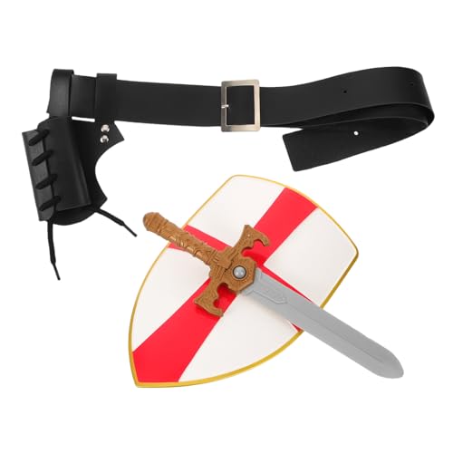 SHERCHPRY Medieval Accessories Set mit Schild und Wikinger-gürtel für Ritter Piraten Halloween Cosplay Authentisches Design für Renaissance Mittelalter-Events Sicher und Vielseitig von SHERCHPRY
