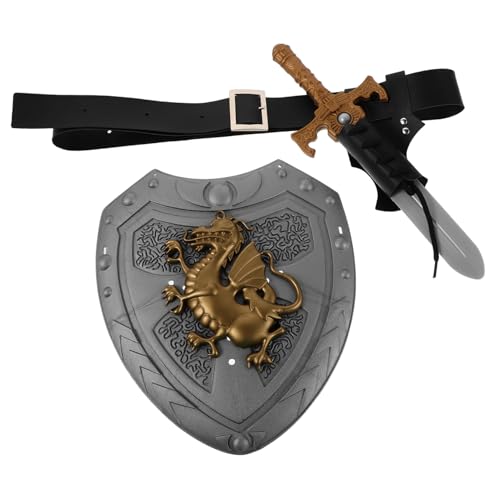 SHERCHPRY Mittelalterliche Ritter Kostüm Zubehör mit Römischem Schild Piratenschwert und Authentischen Cosplay Requisiten für Halloween Renaissance und Rollenspiel Events von SHERCHPRY