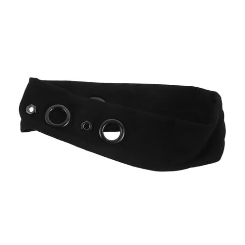 SHERCHPRY Punk Style Grommet Headband Schwarz Elastisches Vintage Eyelet Haarband Weit Stretchig Komfortabel Für Musikfestivals Rockpartys Alltag von SHERCHPRY