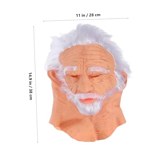SHERCHPRY Realistische Alte Mann Maske mit Weißem und Perücke Atmungsaktives Softmaterial Wiederverwendbar Kompletter Kopfschutz für Halloween Karneval Maskerade und Kostümpartys SHERCHPRY Realistische Alte Mann Maske mit Weißem und Perücke Atmungsaktives Softmaterial Wiederverwendbar Kompletter Kopfschutz für Halloween Karneval Maskerade und Kostümpartys von SHERCHPRY