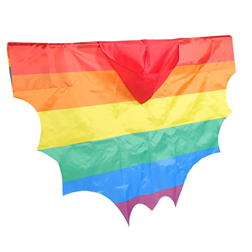 SHERCHPRY Regenbogenumhang Kap Stolz Requisiten Ballettröckchen Rave Lesbe Gay Pride Accessoires regenbogenfahne Regenbogenmantel aus Polyester Party-Requisiten-Regenbogen-Umhang von SHERCHPRY